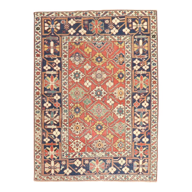 19th Century Antique Caucasian Shirvan Rug, 3'7'' X 4'9'' For Sale