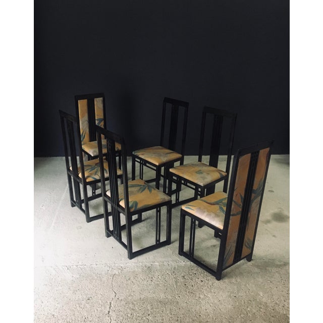 Postmodern Galaxy Dining Chairs by Umberto Asnago for Giorgetti, Italy, 1980s, Set of 6 For Sale - Image 12 of 18