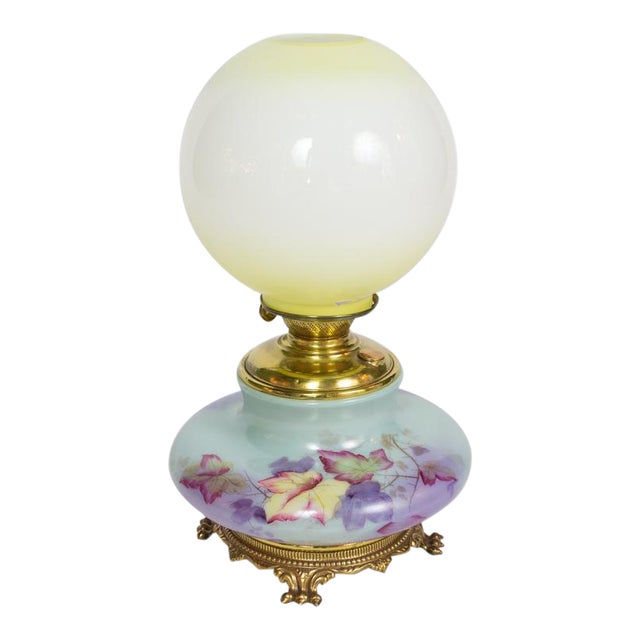 Blue Gone With Wind Lamp With Autumn Leaves Chairish