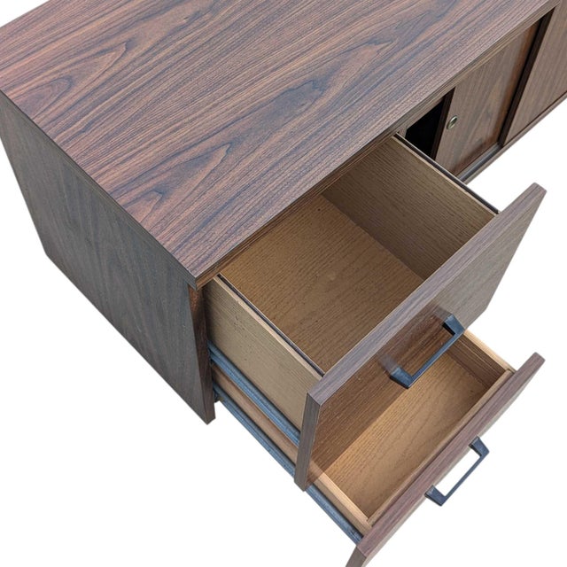 1970s Mid-Century Walnut-Grain Laminate Credenza For Sale - Image 14 of 18