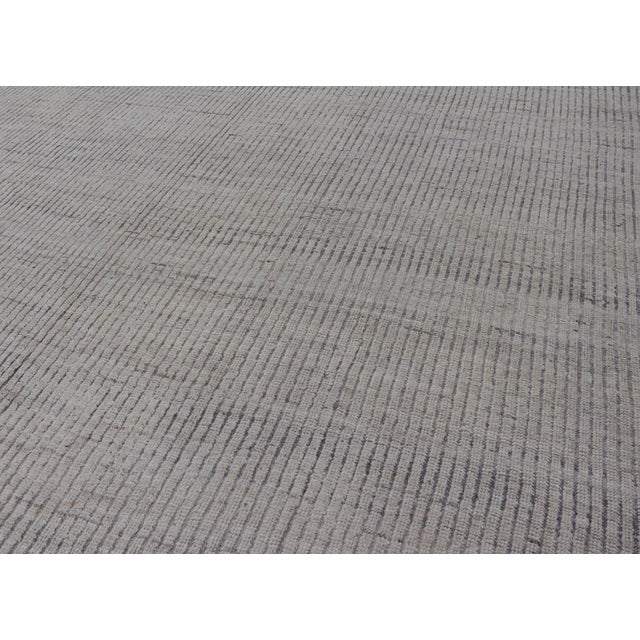 2020s Modern Hand-Knotted Rug With All-Over Geometric High-Low Design in Neutral Tones 9'2 X 11'9 For Sale - Image 5 of 12