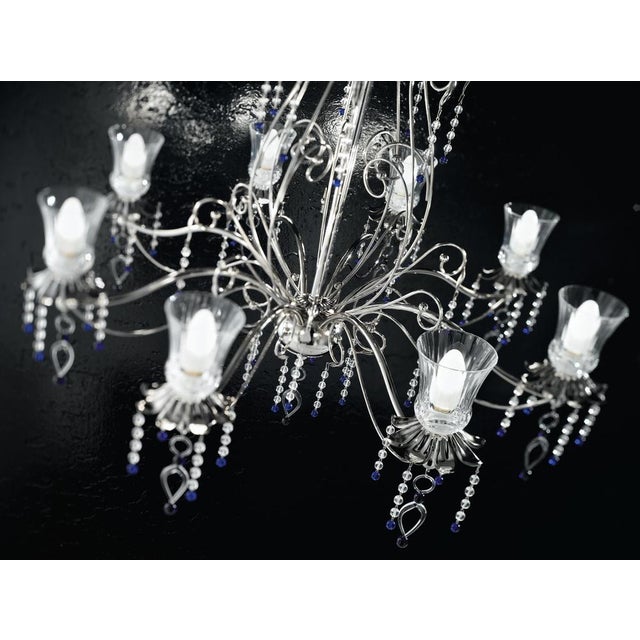 Not Yet Made - Made To Order Fenice Crystal 8 Lights Chandelier in Polished Chrome and Glass by Aggiolight For Sale - Image 5 of 11
