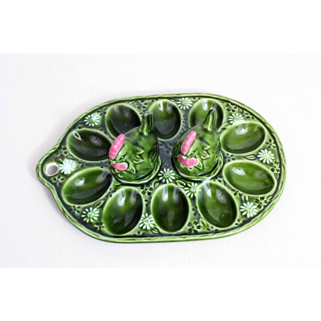 Earthenware Egg Service with Salt and Pepper, 1960s, Set of 3 For Sale - Image 10 of 11