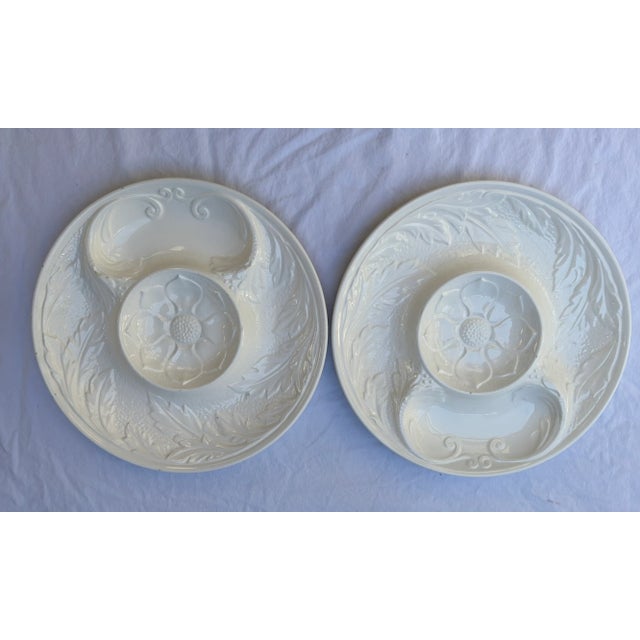 White White Majolica Artichoke Plates- A Pair For Sale - Image 8 of 8