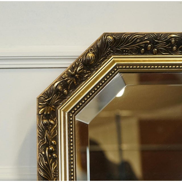Gold Vintage Gold Ornate Wall Mirror with Carved Details For Sale - Image 8 of 12