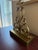Vintage Baroque Style Late 17th Century Brass Table Lamp With Scrollwork Base For Sale - Image 4 of 4
