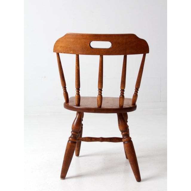 Mid-Century Early American Style Children's Wood Chair For Sale - Image 10 of 11