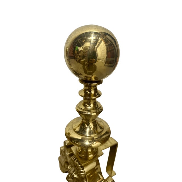 17” tall 5” deep 9” wide Good condition Add a touch of sophistication to your fireplace with this stunning pair of...