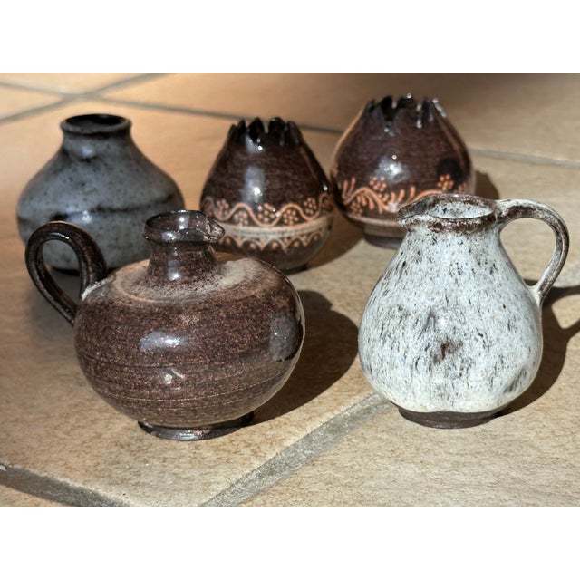 Ceramic Ceramic Miniature Vases attributed to Serocka, Germany, 1960s, Set of 5 For Sale - Image 7 of 13