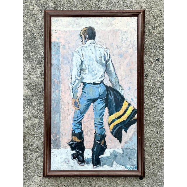 Bagley Framed Male Figure Painting For Sale - Image 11 of 12