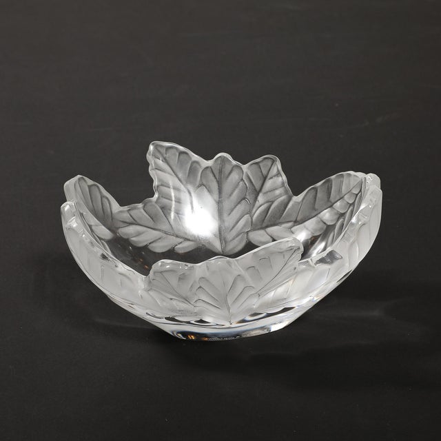 Mid-Century Modernist Lalique "Compiegne" Frosted & Clear Glass Bowl For Sale - Image 15 of 17