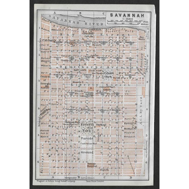 1909 street map of the city of Savannah, GA. Combined shipping available, please inquire.