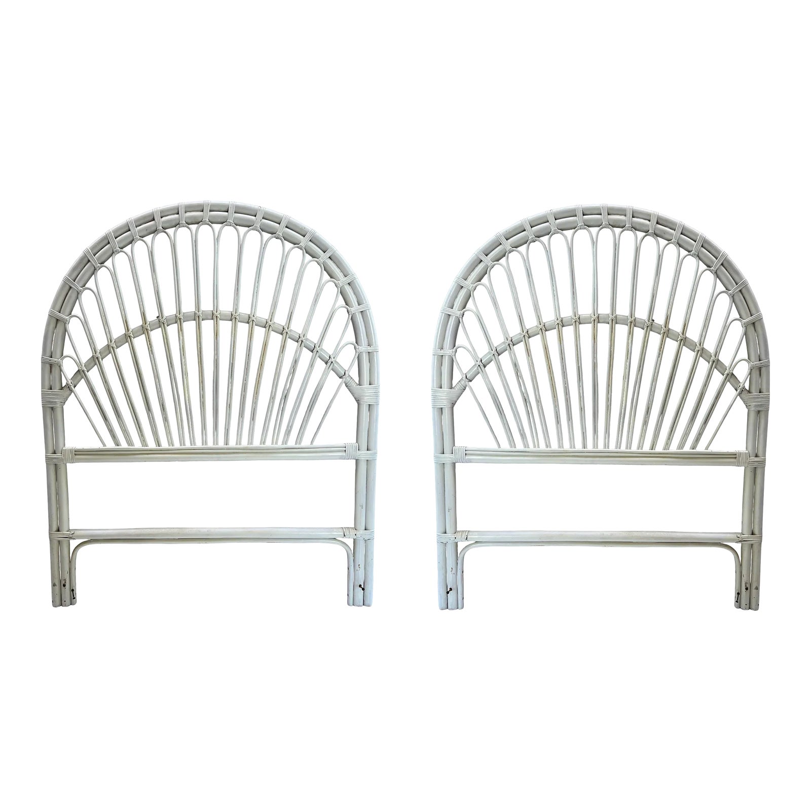 Vintage Painted Rattan Twin Headboards a Pair Chairish