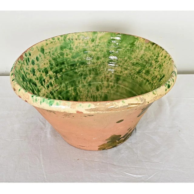 19th Century Italian 19th Century Terracotta Green Glazed Passata Bowl For Sale - Image 5 of 8