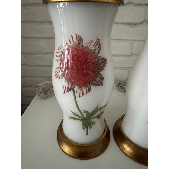 English Pair of Adorable Botanical Lamps For Sale - Image 3 of 7