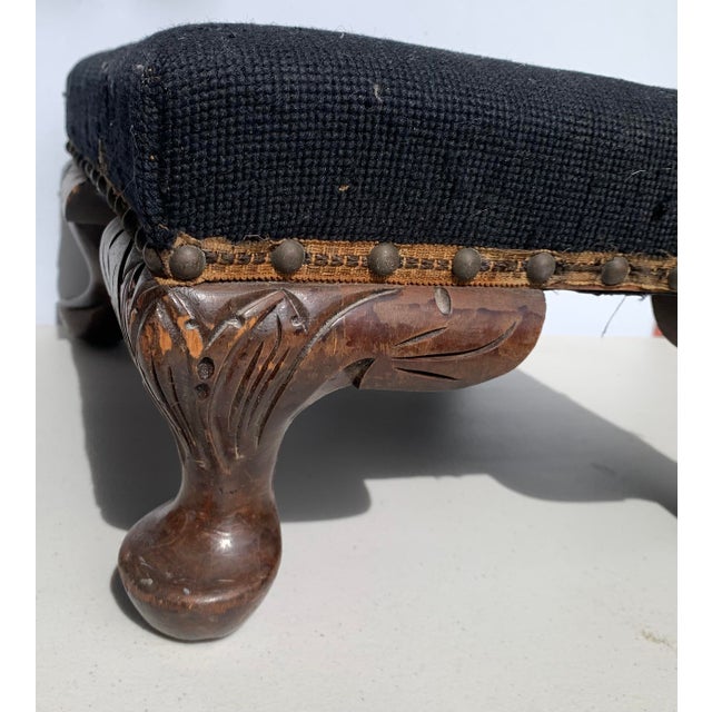 Black Early 20th Century Foot Stool For Sale - Image 8 of 9