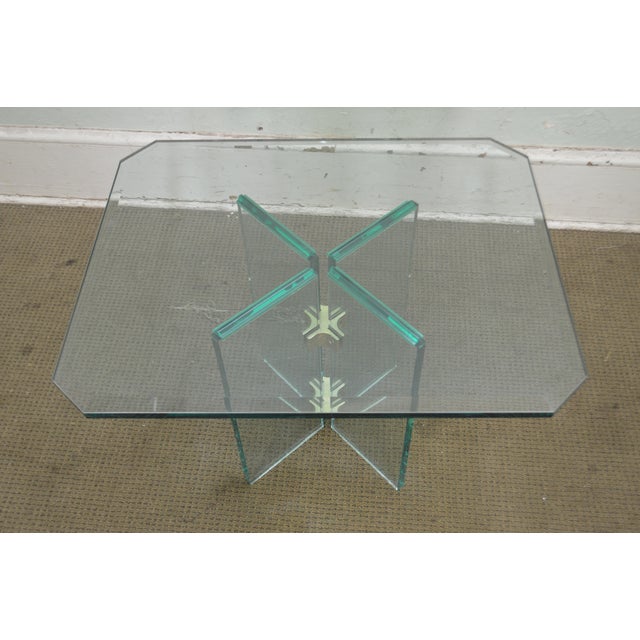 Leon Rosen for Pace Modern Glass Brass Side Table Chairish