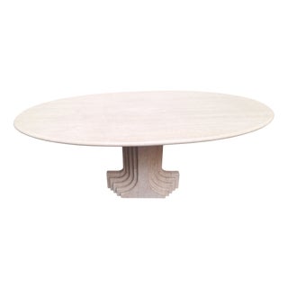 Travertine Argo Dining Table by Carlo Scarpa for Gavina, 1970s For Sale