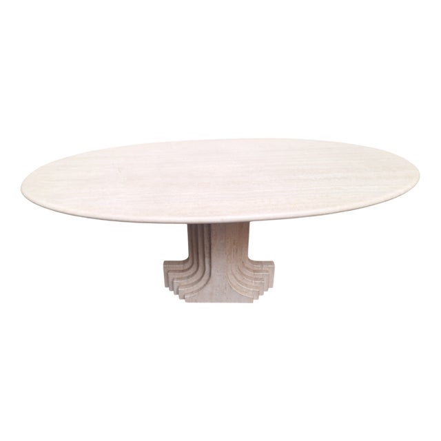 Travertine Argo Dining Table by Carlo Scarpa for Gavina, 1970s For Sale