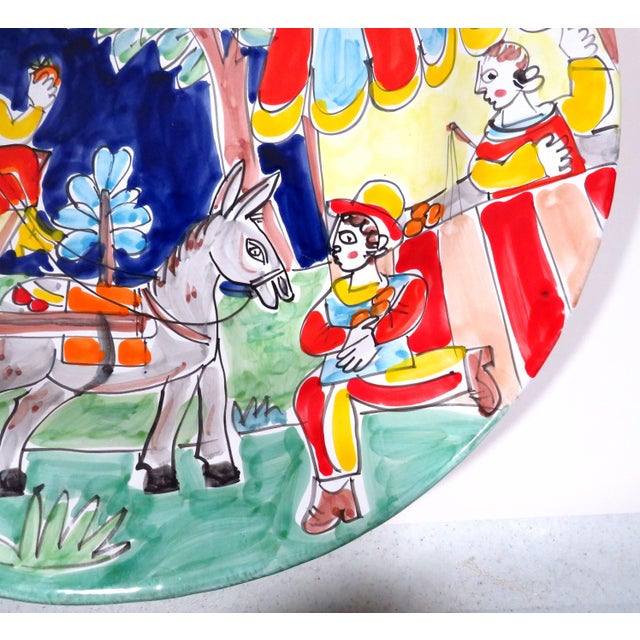 Late 20th Century Oversize Hand-Painted Italian Platter For Sale - Image 5 of 8
