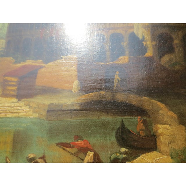 Oil on Canvas Pair of Italian Idyll Scenes Circa 50s - A Pair of 2 For Sale - Image 13 of 16