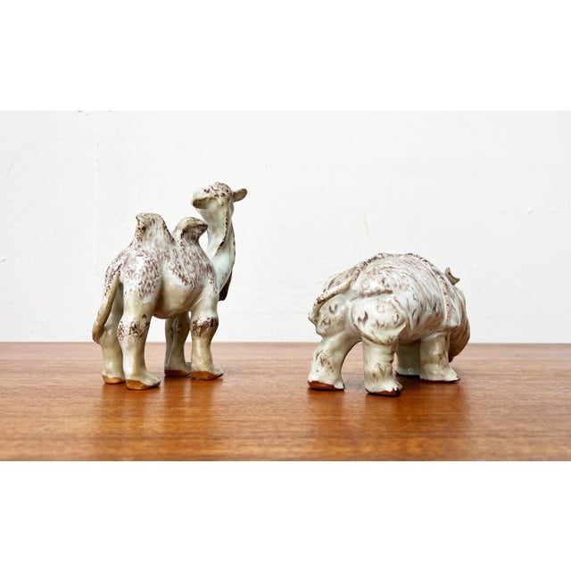German Studio Pottery Camel and Rhino Figures from Hamelner Töpferei, 1970s, Set of 2 For Sale - Image 14 of 18