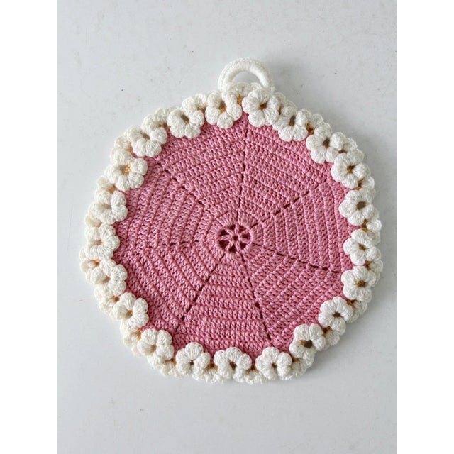 Vintage Crotchet Pot Holder Pair For Sale - Image 4 of 7