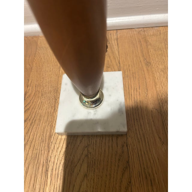 1960s Mid-Century Walnut and Marble Table Lamps - a Pair For Sale - Image 4 of 5