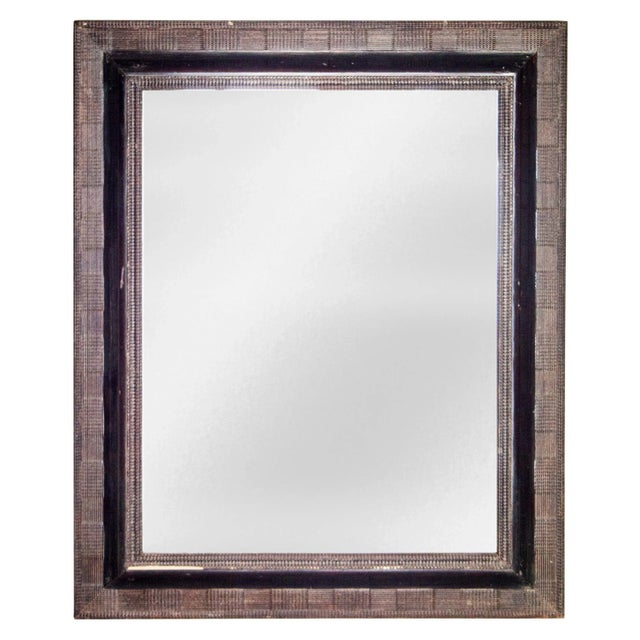 Neoclassical Regency Dark Brown Hand Carved Wooden Mirror, 1970s For Sale - Image 6 of 6