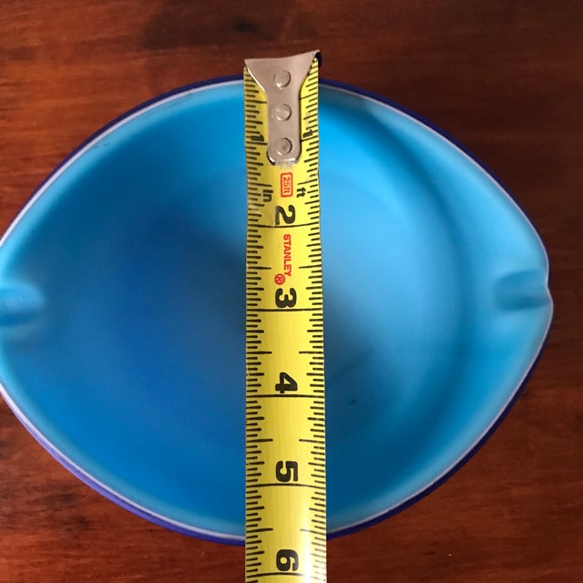 Vintage Late 20th Century Frosted Cased Art Glass Ashtray or Catchall For Sale - Image 9 of 10