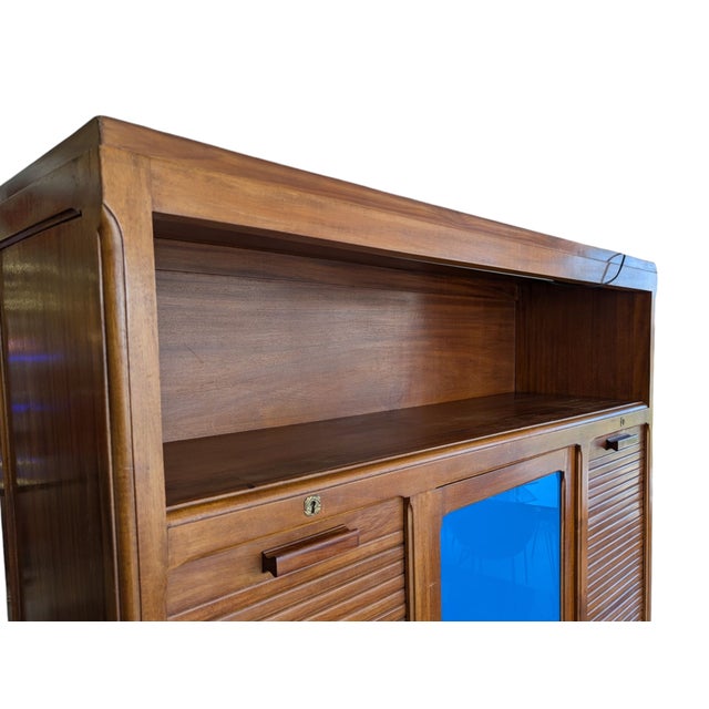 Vintage Rolling Shutter Filing Cabinet For Sale - Image 4 of 15