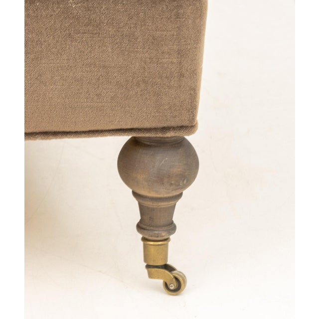 Late 20th Century George Smith Style Mocha Brown Upholstered Sofa For Sale - Image 5 of 8
