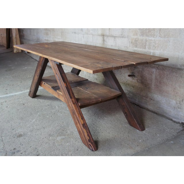 Rustic Handmade Plank Table by Darby Designs Inc For Sale - Image 6 of 10