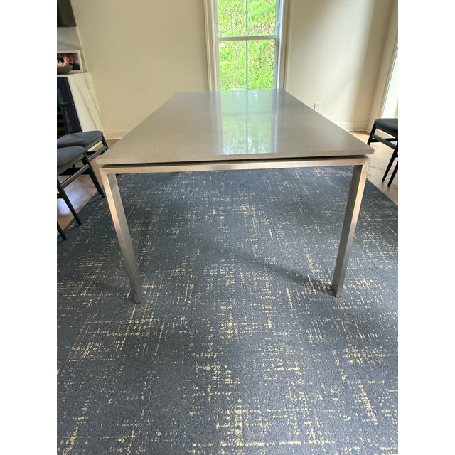Metal Room and Board Rand Quartz Dining Room Table For Sale - Image 7 of 13