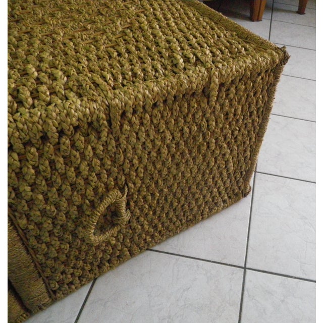 Pirate-Style Trunk with Domed Wicker Lid and Two Handles, 1970s For Sale - Image 12 of 14