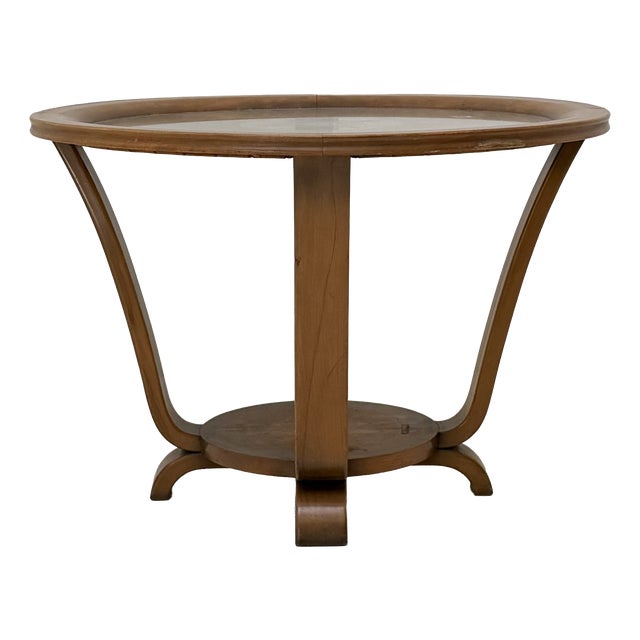 Vintage Glass Coffee Table, 1930s For Sale