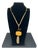 1940s Bakelite Amber Necklace W/ Tiger’s Eye Elephant Pendant & Gold Chain Tassels For Sale