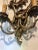 Italian Hand Carved Wood 2 Light Acanthus Leaf Motif Sconce in Distressed Silver Gilt and Mecca Finish For Sale In Dallas - Image 6 of 13