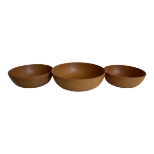 Vintage Ellingers Agatized Wood Sheboygan Wisconsin Mixed Size Bowls- Set of 3