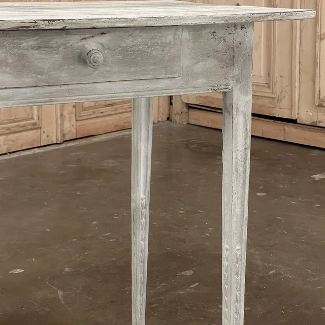 Light Gray 18th Century Country French Painted End Table For Sale - Image 8 of 14