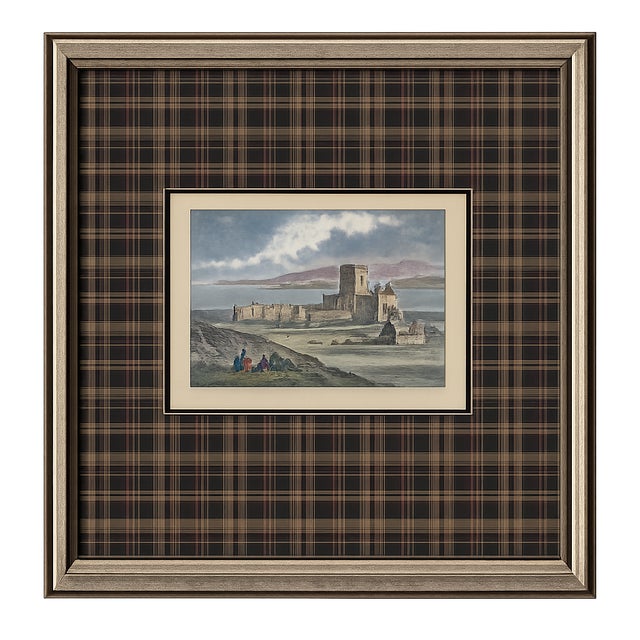 Illustration Late 19th Century Hand-Colored Scottish Highland Miniatures Custom Framed Watercolors Inspired by Historic Western Highland Views - Set of 7 For Sale - Image 3 of 8