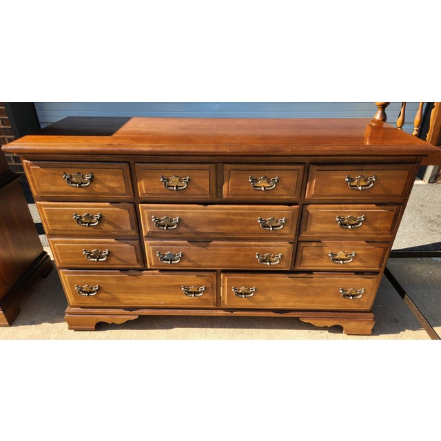 Late 20th Century Complete Queen Hard Wood Bedroom Set For Sale In Washington DC - Image 6 of 14