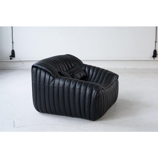 Black Leather Sandra Sofa Set by Annie Hieronimus for Ligne Roset, 1973, Set of 7 For Sale - Image 10 of 18