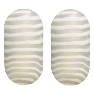 Modernist Striped Glass Wall Lamps from Peill & Putzler, Germany, 1970s, Set of 2 For Sale