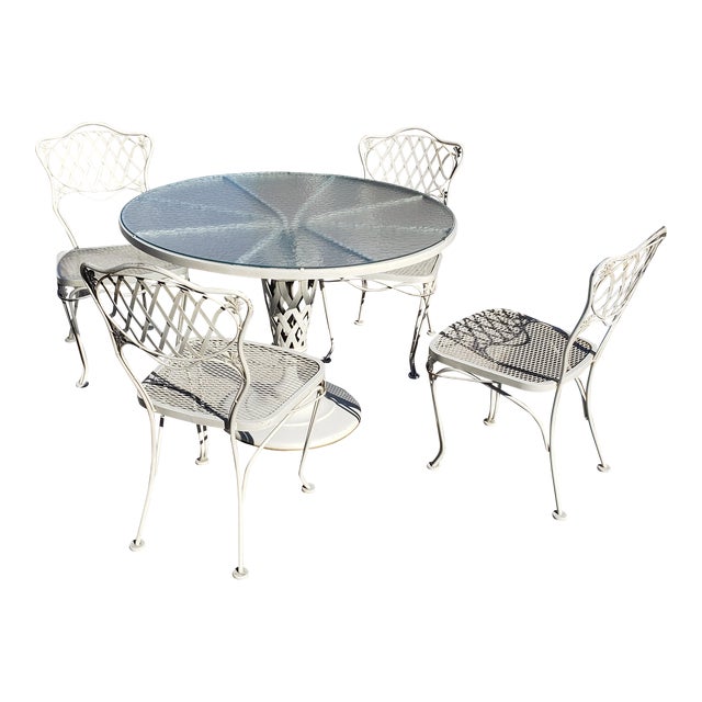 Vintage Outdoor Dining Table and 4 Matching Chairs Chairish