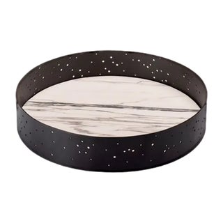 Marble and Steel Elliptical Centerpiece by Stella Orlandino for Kimano For Sale