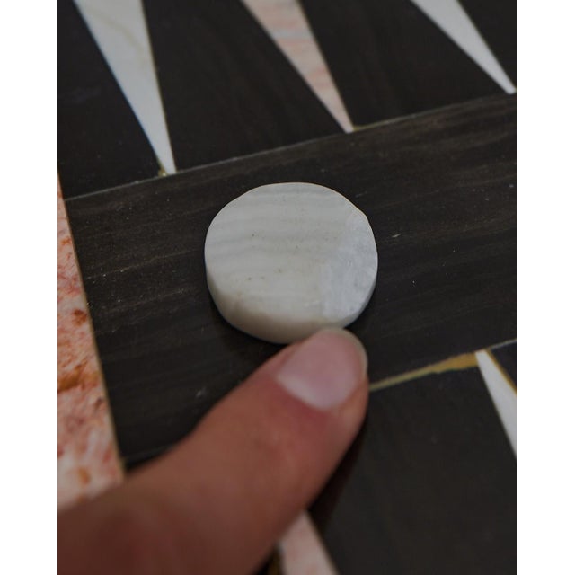 Large Pink Marble Inlay Backgammon Game Board For Sale - Image 10 of 10