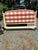 French Provincial Style Carved Wood King Headboard With Checked Fabric For Sale In Philadelphia - Image 6 of 12