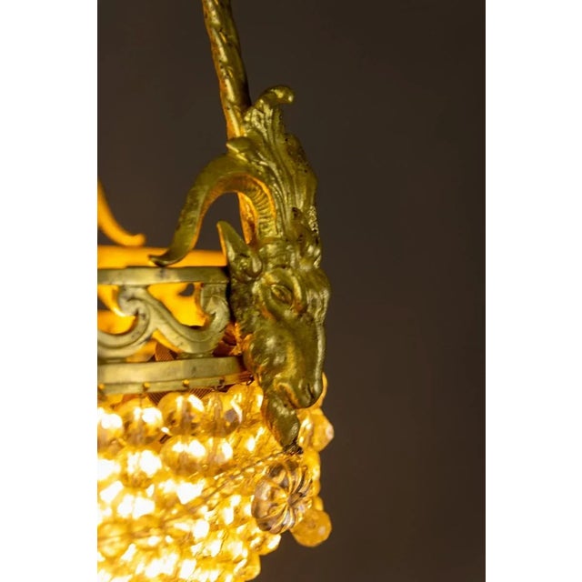 French Neoclassical Style Bronze and Crystal Glass Chandelier, 1920s For Sale - Image 6 of 18