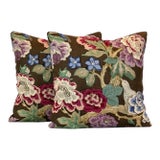 Mary McDonald Bermuda Blossoms Attributed to Schumacher 20” Pillows - A Pair For Sale